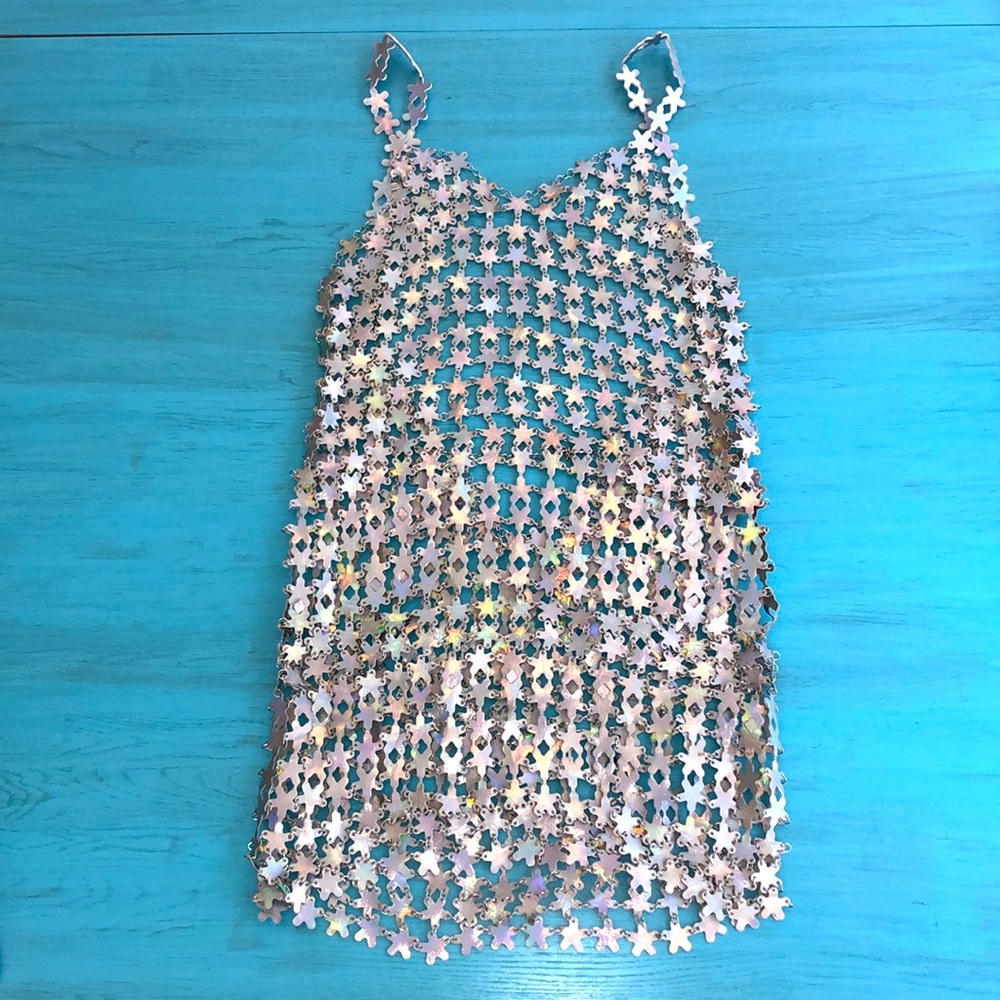 Metallic Flower Dress